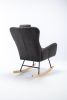 35.5 inch Rocking Chair, Soft Teddy Velvet Fabric Rocking Chair for Nursery