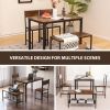 4 Pieces Rustic Dining Table Set with 2 Chairs and Bench