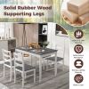 5-Piece Wooden Dining Set with Rectangular Table and 4 Chairs