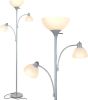 Sky Dome Double LED Floor lamp, Super Bright Floor Lamp with 2 Reading Lamps - Dimmable Tall Standing Lamp