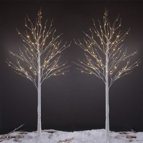 4/6/8 feet Birch Tree,Warm White, for Home,Festival, Party, and Christmas Decoration, Indoor and Outdoor Use home decor (Color: 2x8FT)