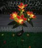 LED Solar Rose Orchid Flower Light Outdoor Garden Waterproof Simulation Lawn Lamp Wedding Party Christmas Decor Landscape Light