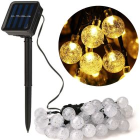 8 Modes Solar String Lights Outdoor LED Crystal Globe Light Waterproof Fairy Lights Garlands For Christmas Party Outdoor Decor (Wattage: 5M 8 Modes 20led, Emitting Color: Warm)