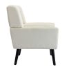 Modern Soft Linen Material Ergonomics Accent Chair Living Room Chair Bedroom Chair Home Chair With Black Legs For Indoor Home