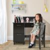 Kids Wooden Writing Furniture Set with Drawer and Storage Cabinet