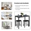 3 Pieces Dining Table Set with Faux Marble Tabletop and 2 Chairs Ideal for Small Space