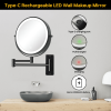 8 Inch Wall-Mounted Makeup Mirror, Double Sided 1x/10x Magnifying Makeup Mirror, 3 Colour Lights Touch Screen Dimmable Bathroom Mirror