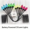 1 Pack 12 In 1 C9 Pointed Bubble Color Lawn Lights, Solar Christmas Decorative Lights, Outdoor Holiday Decorative, Ground Plug-in Lights