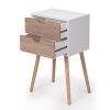 Nightstand with 2 Drawers, Bedside Tables with Solid Wood Legs and Storage, End Table, Side Table, Bedside Furniture for Bedroom, Living Room