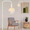 Floor Lamp for Living Room-Standing Lamp with Modern LED Bulb, Clear Glass 6", Warm Ambiant Lighting Decorative Tall Floor Lamp