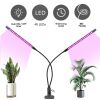 Top LED Grow Light,6000K Full Spectrum Clip Plant Growing Lamp with White Red LEDs for Indoor Plants,5-Level Dimmable,Auto On Off Timing 4 8 12Hrs