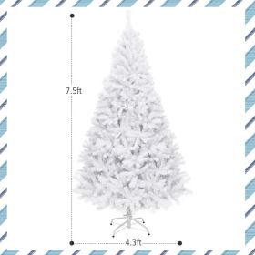 6' / 7.5' / 9' Hinged Artificial Christmas Tree with Metal Stand (size: 7.5ft)