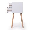 Nightstand with 2 Drawers, Bedside Tables with Solid Wood Legs and Storage, End Table, Side Table, Bedside Furniture for Bedroom, Living Room