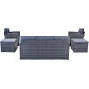 6-piece All-Weather Wicker PE rattan Patio Outdoor Dining Conversation Sectional Set with coffee table, wicker sofas, ottomans