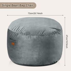 RAINBEAN Bean Bag Chair,Deluxe Velvet Super Soft Lazy Sofa Fur with Memory Foam Filled (Color: gary)